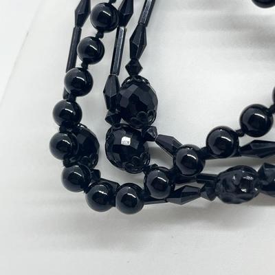 LOT 166J: Vintage Black Glass Bead Lot