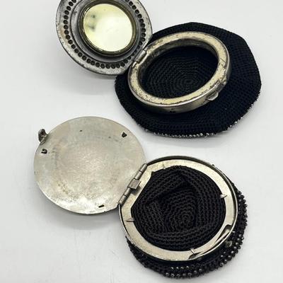 LOT 169J: Art Deco Beaded Crochet Metal Flap Coin Purses