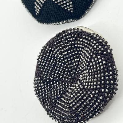 LOT 169J: Art Deco Beaded Crochet Metal Flap Coin Purses