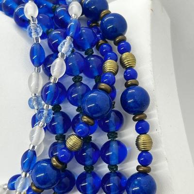 LOT 170J: Blue Glass Beaded Necklaces and More!