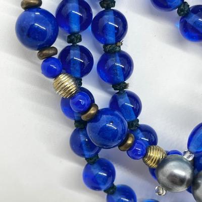 LOT 170J: Blue Glass Beaded Necklaces and More!