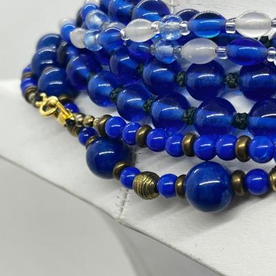 LOT 170J: Blue Glass Beaded Necklaces and More!
