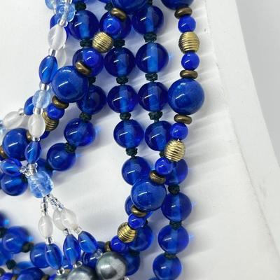 LOT 170J: Blue Glass Beaded Necklaces and More!