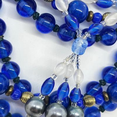 LOT 170J: Blue Glass Beaded Necklaces and More!