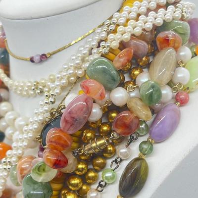 LOT 175J: Bright Colored Necklace Lot