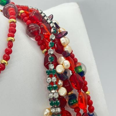LOT 179J: Glass Bead Necklace Lot