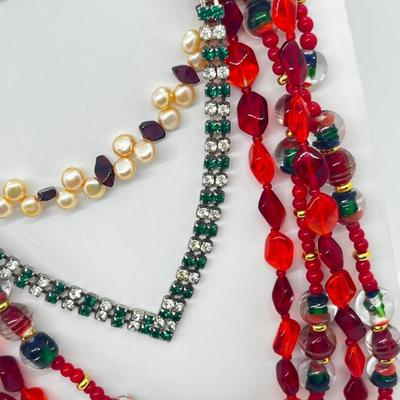 LOT 179J: Glass Bead Necklace Lot