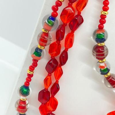 LOT 179J: Glass Bead Necklace Lot