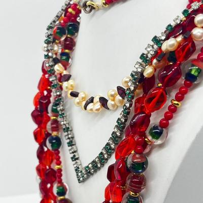 LOT 179J: Glass Bead Necklace Lot