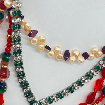 LOT 179J: Glass Bead Necklace Lot