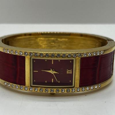 LOT 183J: Kenneth J. Lane Leather and Rhinestone Cuff Bracelet
