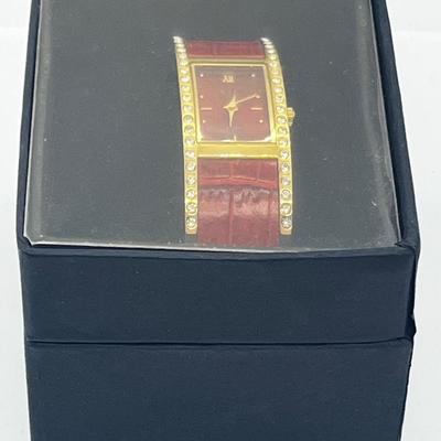 LOT 183J: Kenneth J. Lane Leather and Rhinestone Cuff Bracelet