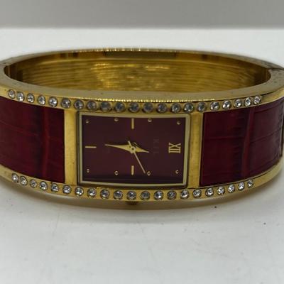 LOT 183J: Kenneth J. Lane Leather and Rhinestone Cuff Bracelet