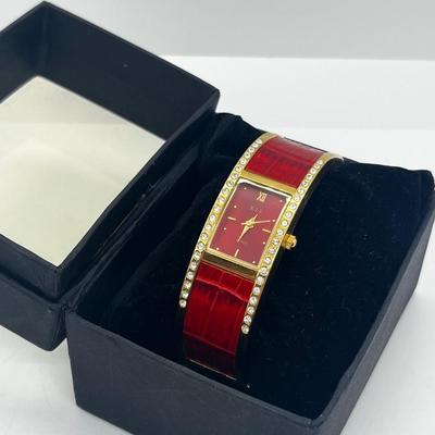 LOT 183J: Kenneth J. Lane Leather and Rhinestone Cuff Bracelet
