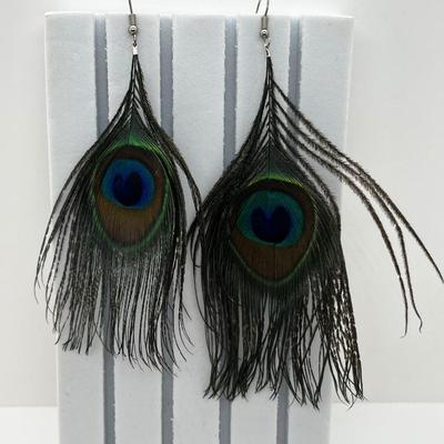 LOT 192J: Peacock Lot! Earrings, Brooch, Picture Frame, Ceramic Dish, Glass Bottle, Custom Bedazzled Phone Case