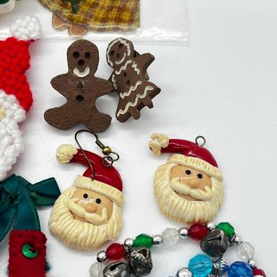 LOT 193J: Massive Christmas Jewelry Lot in a Vintage Spalding Box - Watches, Earrings, Pins and More