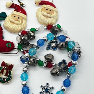 LOT 193J: Massive Christmas Jewelry Lot in a Vintage Spalding Box - Watches, Earrings, Pins and More