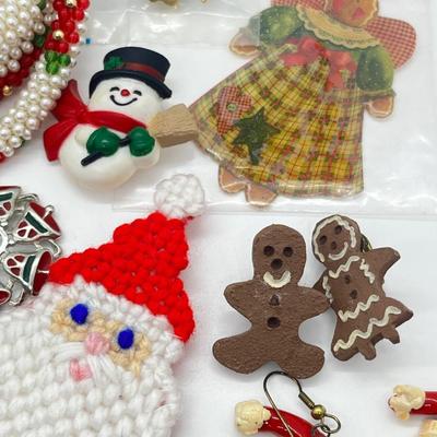 LOT 193J: Massive Christmas Jewelry Lot in a Vintage Spalding Box - Watches, Earrings, Pins and More