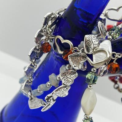 LOT 197J: Bracelet Lot Including 925 Heart Toggle Bracelet, Judy Lee Scarab Bracelet and More
