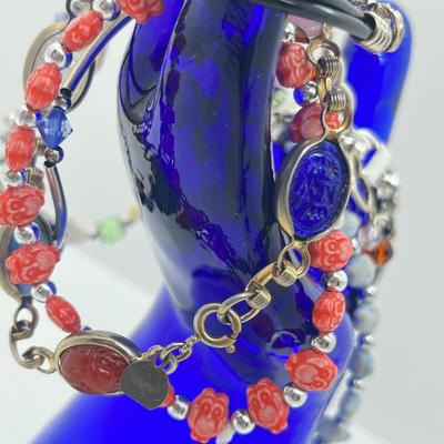 LOT 197J: Bracelet Lot Including 925 Heart Toggle Bracelet, Judy Lee Scarab Bracelet and More