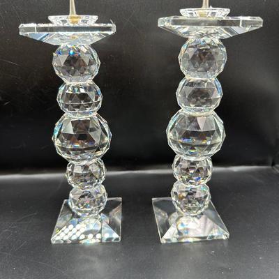 Swarovski 6" Crystal Candlesticks
