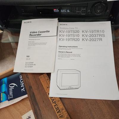 Vintage Working Sony Trinitron Gaming TV and Sony Video Cassette Recorder VHS player