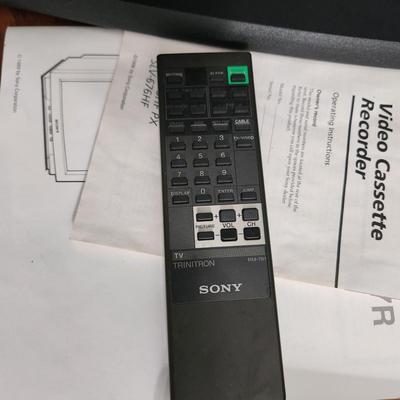 Vintage Working Sony Trinitron Gaming TV and Sony Video Cassette Recorder VHS player