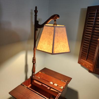Side Table w Lamp and Storage