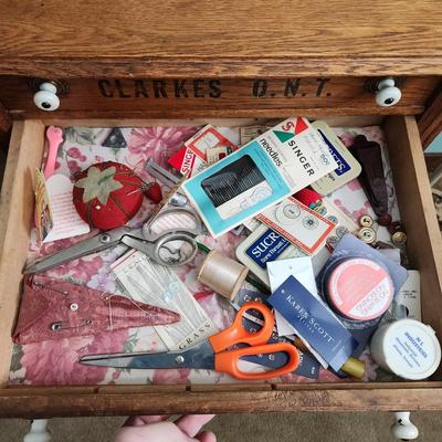 Clarkes O.N.T. Spool 2 Drawer Spool Cabinet with Contents shown