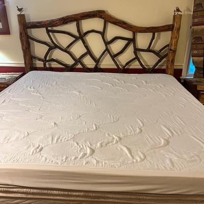 King Size Log & Branch Headboard with Metal Bed Frame (PB-MG)