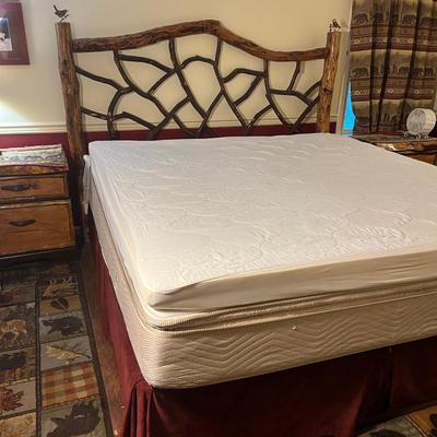 King Size Log & Branch Headboard with Metal Bed Frame (PB-MG)