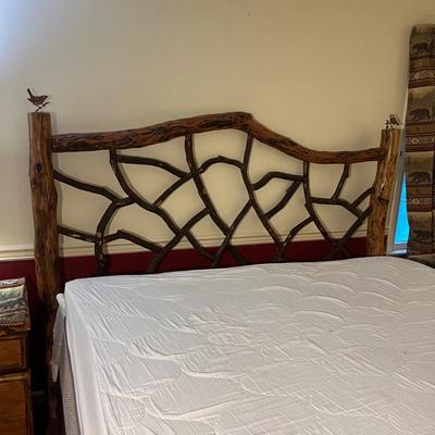 King Size Log & Branch Headboard with Metal Bed Frame (PB-MG)