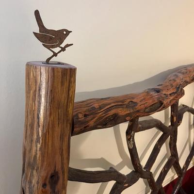 King Size Log & Branch Headboard with Metal Bed Frame (PB-MG)