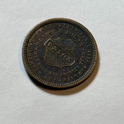 1884 Philadelphia, Pennsylvania James Blaine & John Logan Political Campaign Token as Pictured.