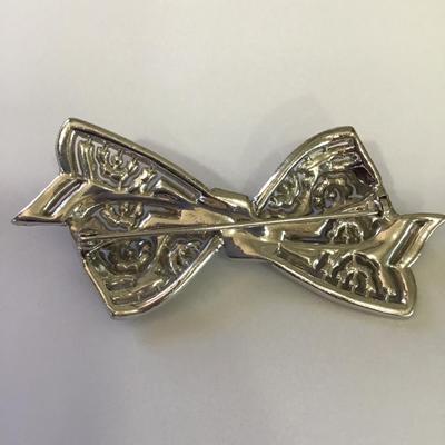 Vintage Silver tone rhinestone, crystal brooch
