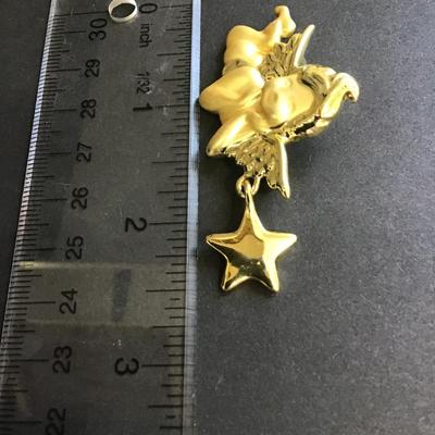 AJC angel cherub star dangle pin