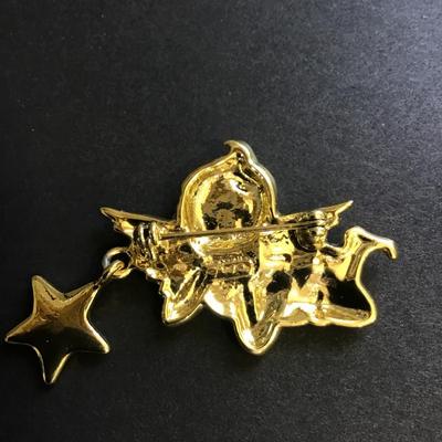 AJC angel cherub star dangle pin