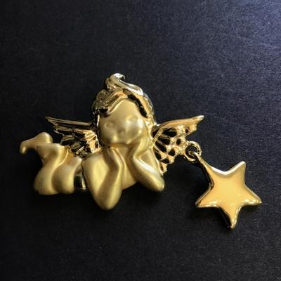 AJC angel cherub star dangle pin