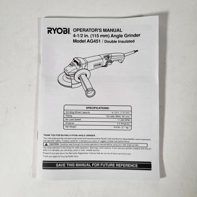 LOT 60: Ryobi Angle Grinder In Box with Manual