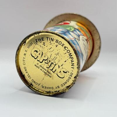 LOT 68L: Vintage Bristol Ware Roly Poly Tin Reproductions & Cap-Tins Mini Clown Tin