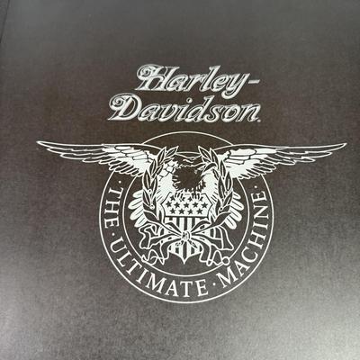 LOT 70L: Harley Davidson 100th Anniversary Ornaments NIB, Harley Davidson Books & Glass Motorcycle Ornament