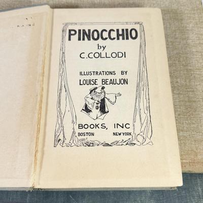 LOT 71L: Vintage Books: 1939 Pinocchio, 1952 Currier & Ives’ America & 1966 The Great Pilgrimage of the Middle Ages