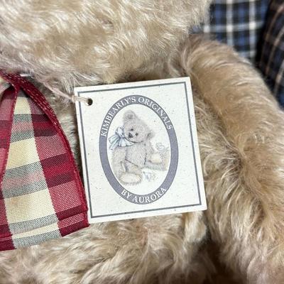 LOT 73K: Vintage Stuffed Bears & Miniature Wingback Chair: Hamleys Heritage Bears “William” & Kimberly’s Originals