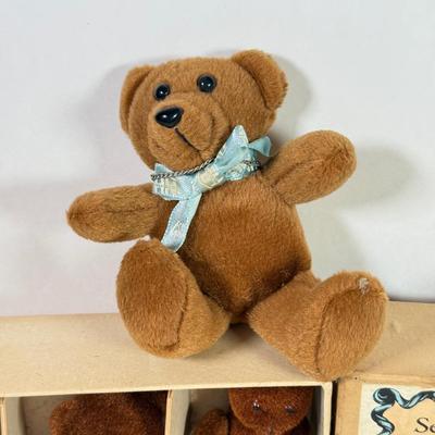 LOT 77K: Mini Vintage Articulated Teddy Bears: Boyd’s, Flocked & More