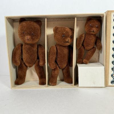LOT 77K: Mini Vintage Articulated Teddy Bears: Boyd’s, Flocked & More