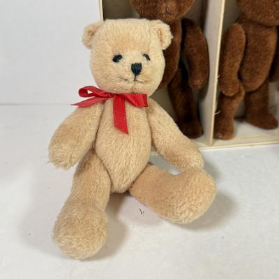 LOT 77K: Mini Vintage Articulated Teddy Bears: Boyd’s, Flocked & More