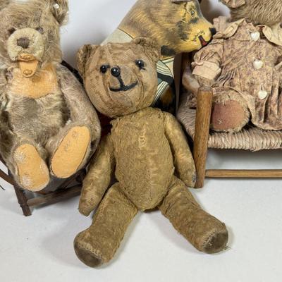 LOT 78K: Vintage Teddy Bears & Furniture