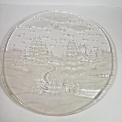 LOT 80K: NIB Christmas Tidbit Trays, Glass Platter, Trinket Box & Bell