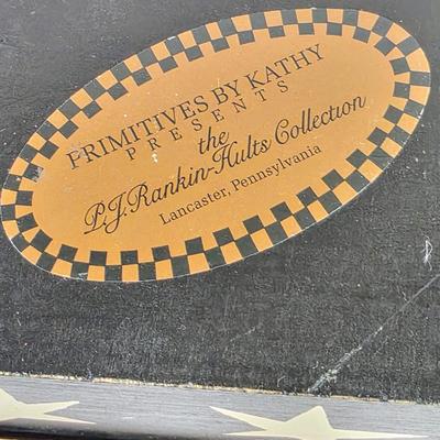 LOT 85F: Large Assortment Of Halloween Decorations, Decorative Primitive Box From Lancaster, PA, Garland W/Ghost/Pumpkins & Much More