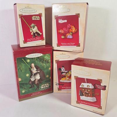 LOT 86L: Hallmark Keepsake Disney & Star Wars Holiday Ornaments With Original Boxes